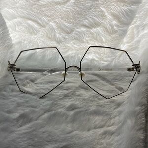 Geometric Silver Frame Glasses